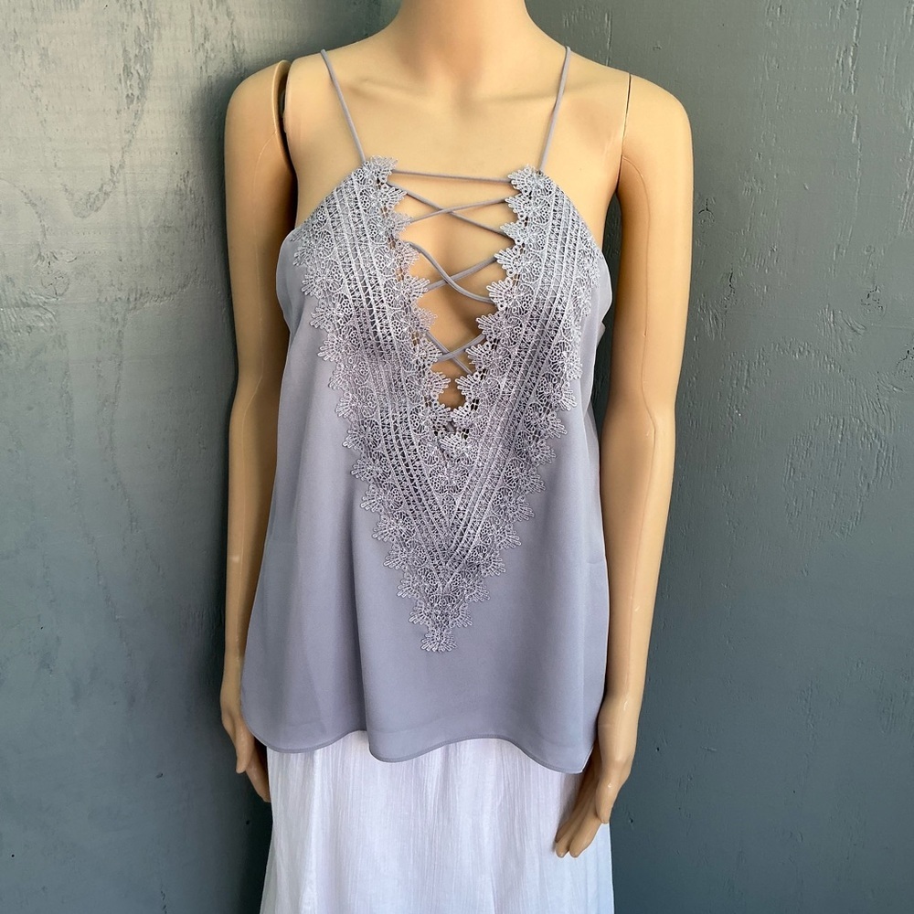 WAYF Women's Lavender /Gray Spaghetti Straps Cami Top Size Medium NWT